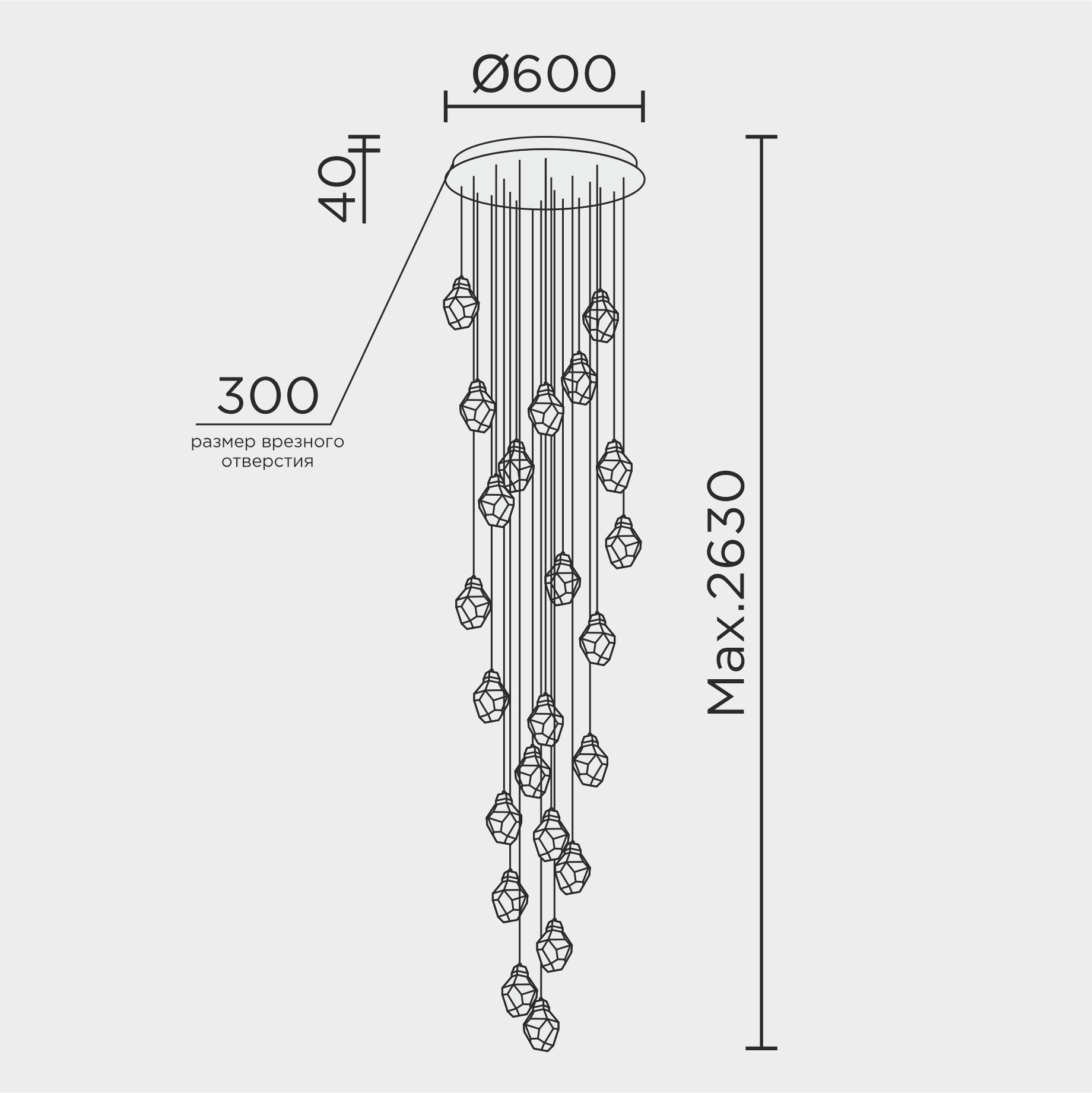 Подвесная люстра MODELUX ML.88971.25 GD - вид 3